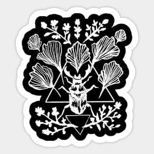 Beetle Ginkgo Leaves Witchy Goth Punk Sticker